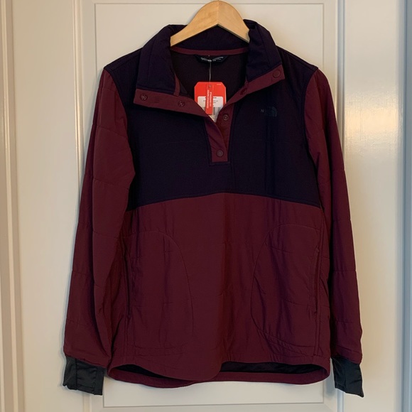 The North Face Mountain Sweatshirt 1/4 Snap Jacket Fig & Galaxy Purple - Picture 6 of 17